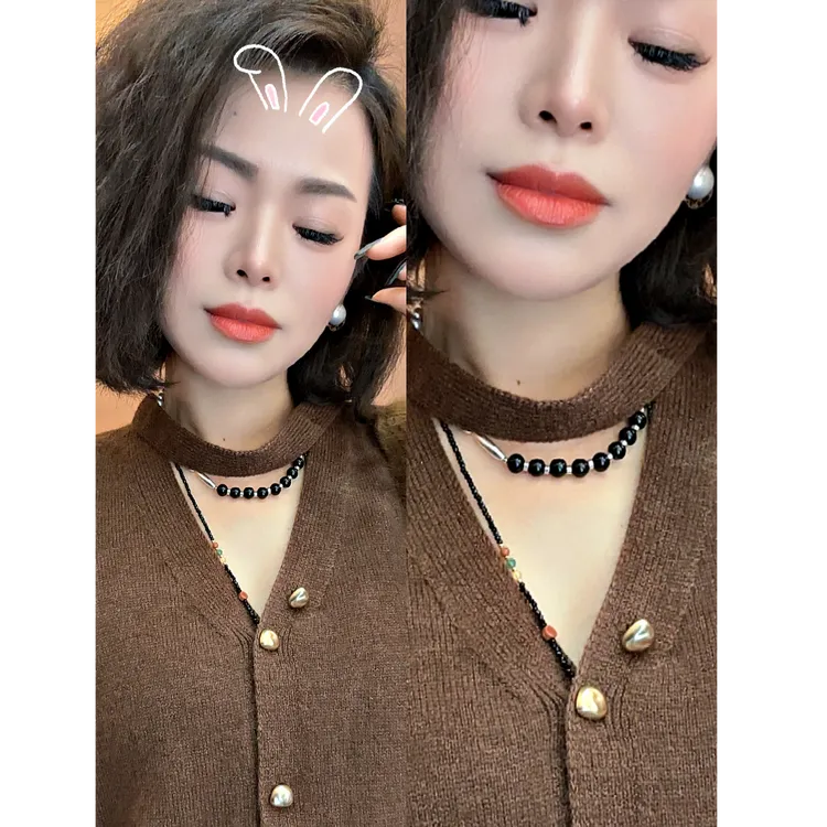 【莱娜】V领系带羊毛针织衫开衫CWK2