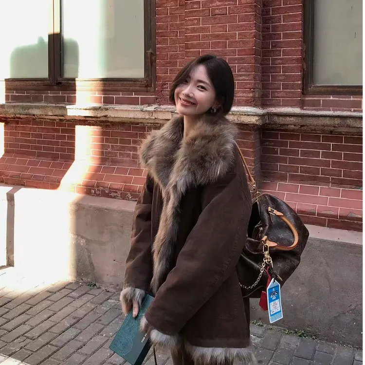 凛冬派克/毛毛内胆两面穿复古派克服巴恩风毛毛外套女1130