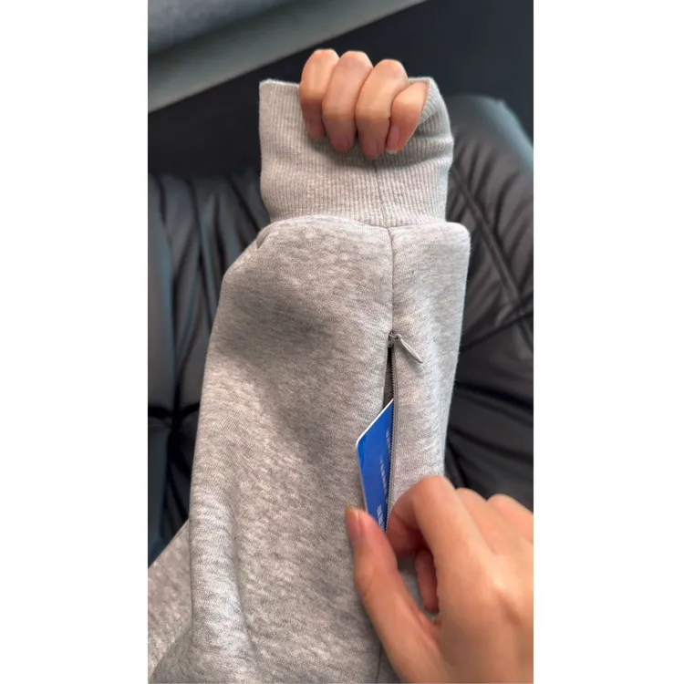 隐藏多口袋加厚450克重磅撞色硬挺卫衣男女秋冬连帽宽松开衫外套