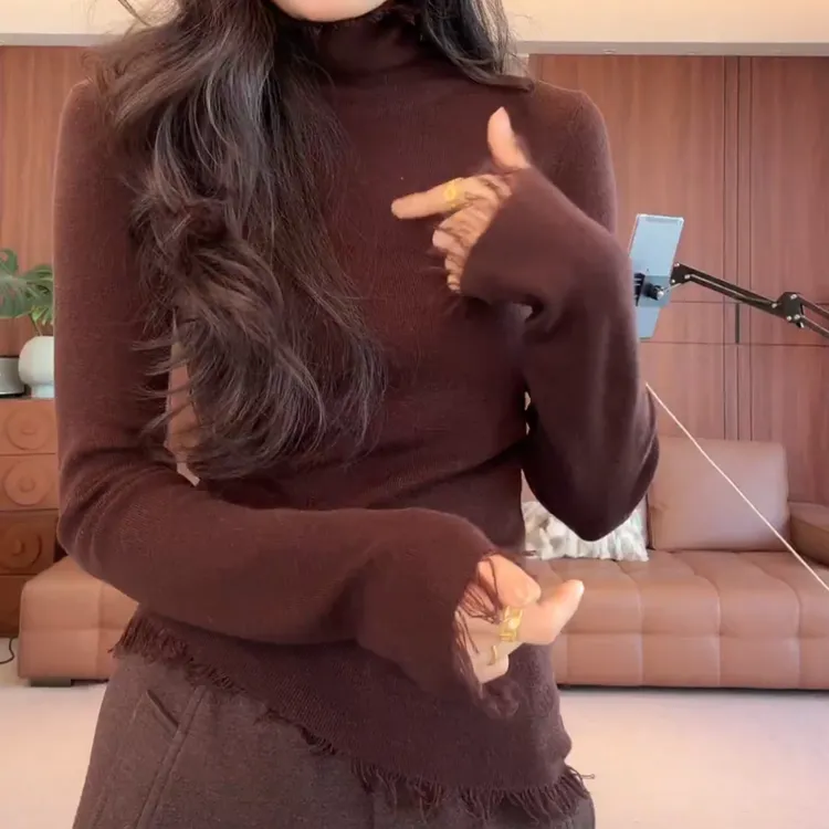 【柔雾感高领】冬季韩系时尚百搭新款减龄设计感打底衫LK2508630