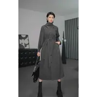 鑫鑫2025秋季新款千金清冷感贵系衣服百搭中长款外套连衣裙1826