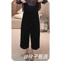 玲子自制（彩色爱心刺绣裤）原版！新中式国风高定灯芯绒休闲女裤