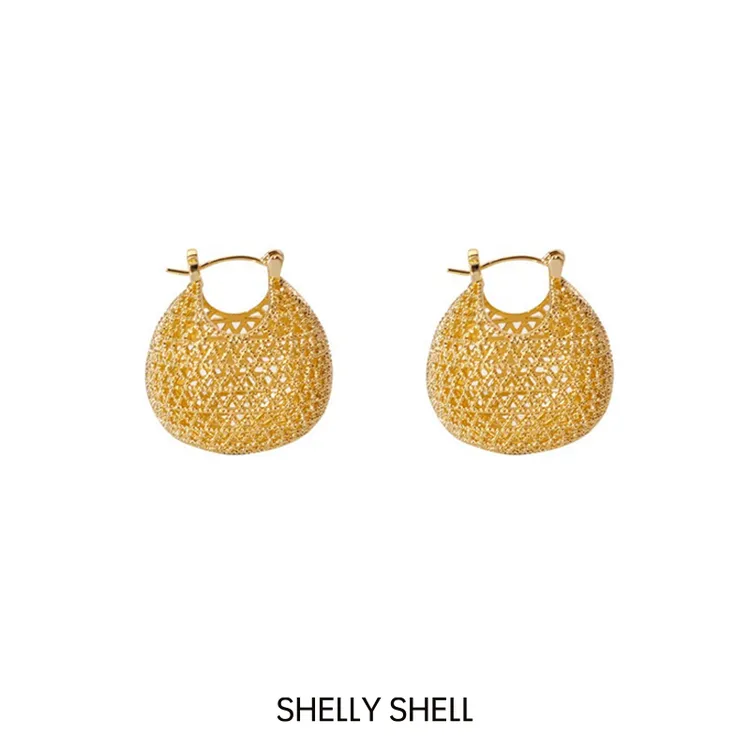 Shelly Shell 【小竹篮耳钉】 气质轻奢个性时尚