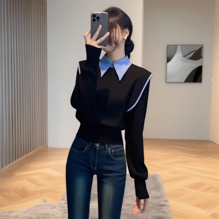 显瘦卫衣时尚套头高级感休闲长袖2025秋冬气质减龄上衣舒适打底衫