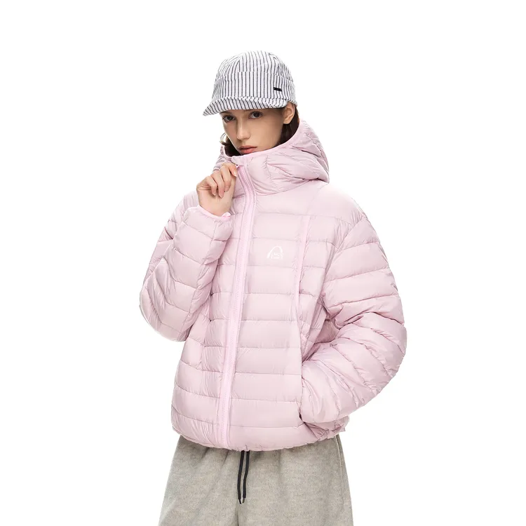 【鹅绒】NICEBAD连帽轻薄印花logo羽绒服外套冬季