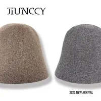 JIUNCCY【渔夫帽】绵羊毛混纺百搭毛呢小盆帽渔夫帽 52YMZ001