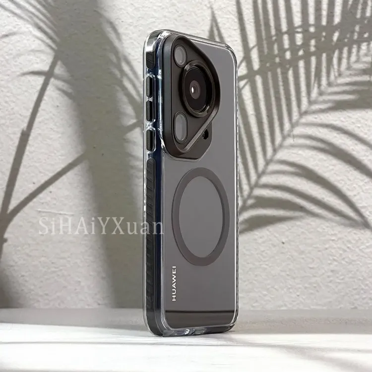 商务时尚适用华为Pura70Ultra磁吸手机壳70pro透明全包镜头膜70硬