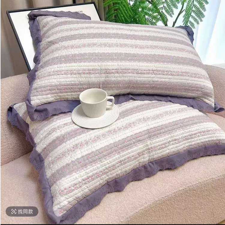 暮山紫A类母婴级枕套水洗棉不起球不缩水柔软舒适枕套一对装