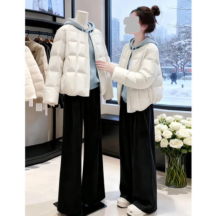 【清雅柔温】2025冬季豆腐块纯色棉服保暖上衣氛围感搭子