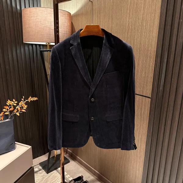 【经典老钱 灯芯绒】2025秋装新款男士百搭纯色加厚休闲西服西装
