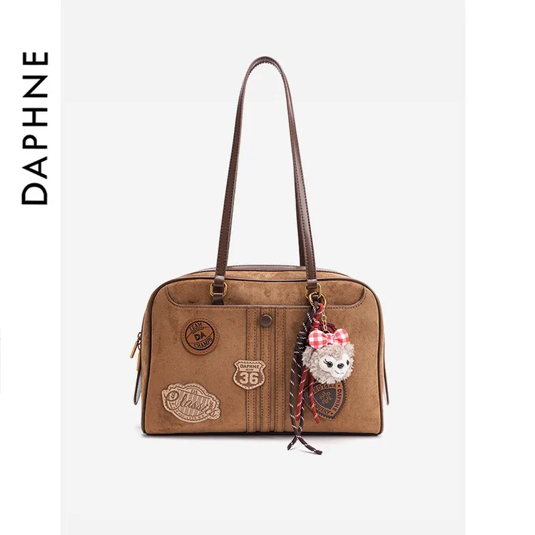 Daphne/达芙妮秋冬时尚百搭休闲单肩包小众通勤保龄球包DA25076