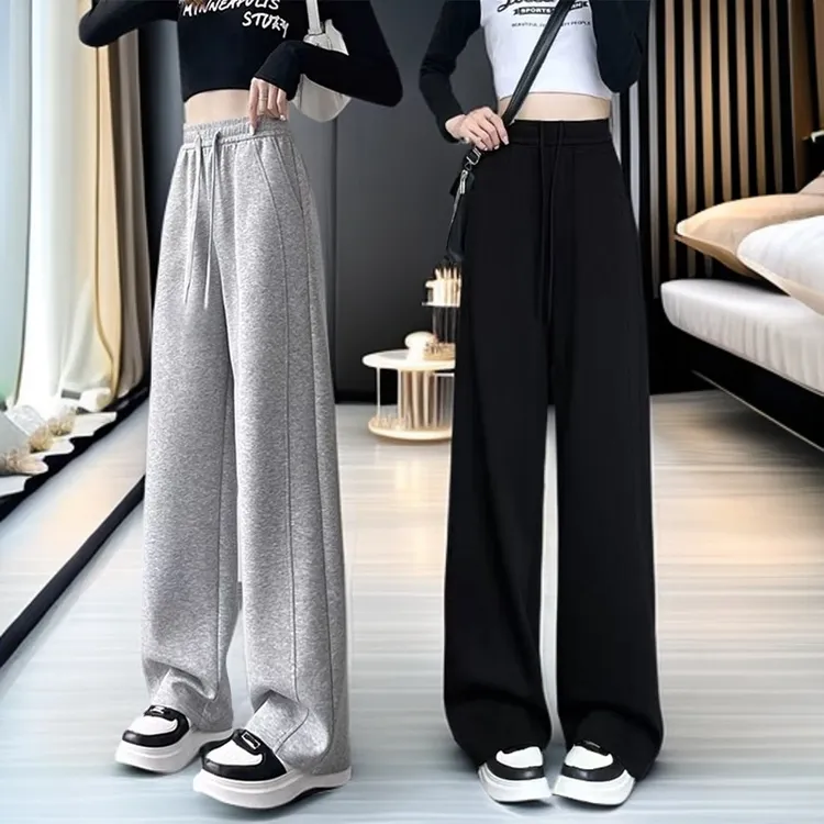 女童裤子春秋休闲阔腿裤外穿秋冬女孩宽松显瘦运动卫裤直筒香蕉裤