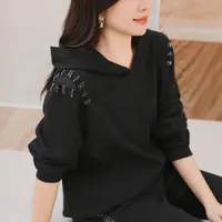 【空气层】MsShe大码女装秋季连帽卫衣阔腿裤套装J~E2508014