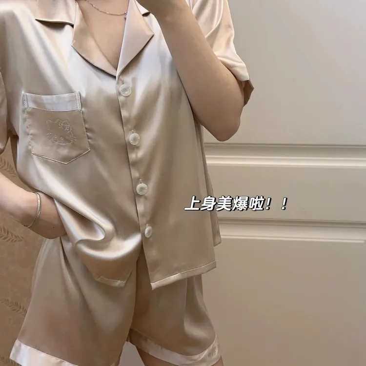 SIEOYJIEA/私迹【香槟kt短袖】女款气质时尚睡衣家居服套装