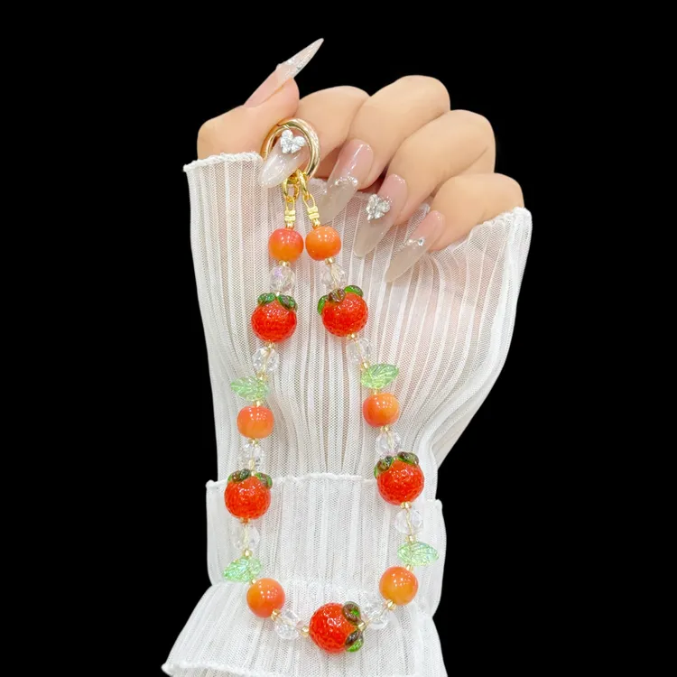 可爱新款手机挂绳挂饰大橘大利手机壳挂件橘子创意小众链条挂链