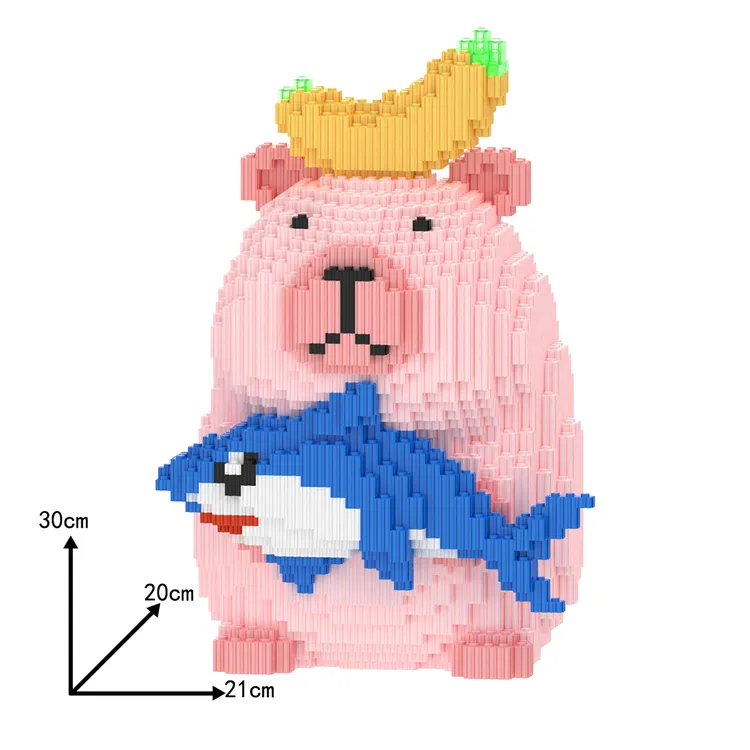 【高清电子图】禁止焦虑安心摸鱼荧光“鲨蕉”卡皮巴拉创意拼搭积木