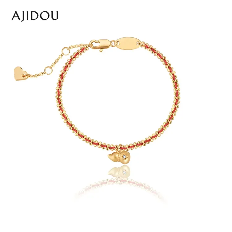 【AJIDOU阿吉豆】女款时尚织物金色葫芦设计感手链手环
