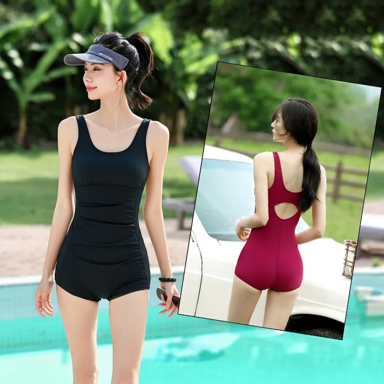 泳衣女款2025新款成人连体平角专业竞速游泳馆专用大码胖mm泡温泉