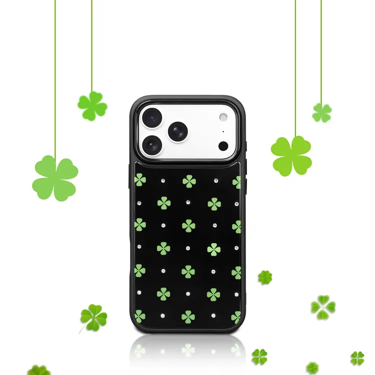 新品Woolike磁吸点钻手机壳适用于iPhone17/17Pro/17Promax四叶草