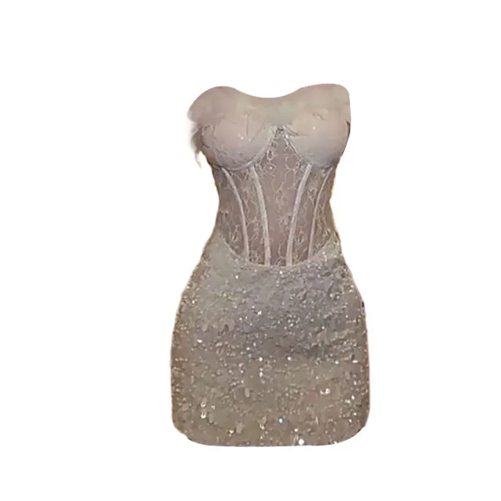 【白天鹅】2026春季新款法式轻奢辣妹气质连衣裙女显瘦收腰百搭短裙