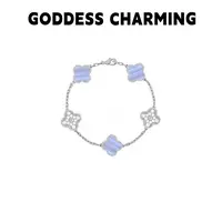 铜合金锆石手链  GODDESS CHARMING带钻紫罗兰四叶草五花手链