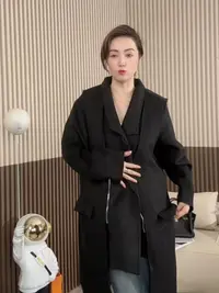 2025秋冬高级感羊毛呢大衣女中长款毛呢外套两件套2583（C12）
