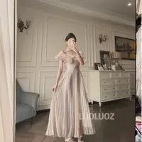 【现货】LUOLUOZ【依芙花园】无袖吊带花边轻奢绝美长款连衣裙JF851