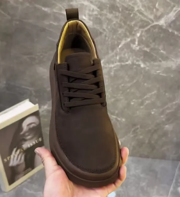 新款高品质男士全皮面休闲百搭时尚男鞋