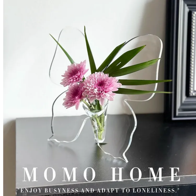 相框蝴蝶花瓶ins风轻奢高级感办公桌面摆件客厅玄关小众水培插花