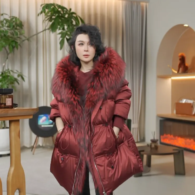 【西慕恋人】进口白鹅绒高级感狐狸毛领羽绒服SD6358