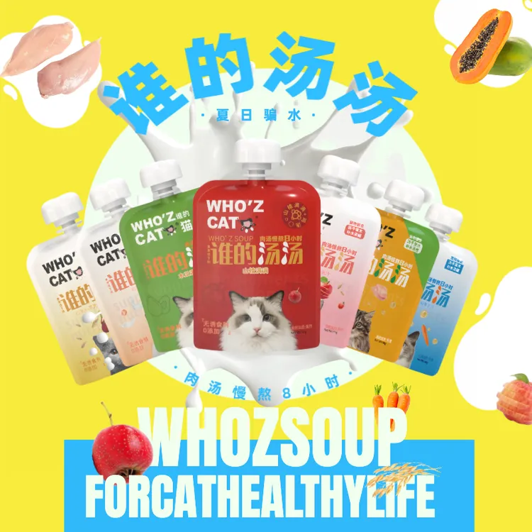 whozcat谁的汤汤猫咪汤包试吃肉汤慢熬8小时夏季补水