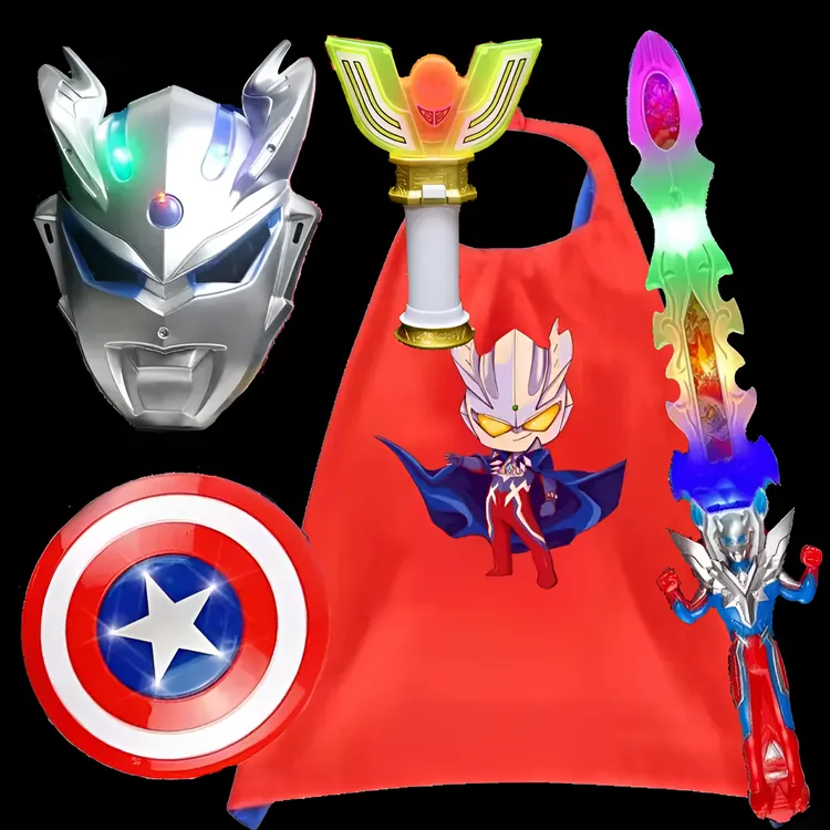 奥特曼赛罗面具发光披风音乐剑盾牌变身器玩具披风