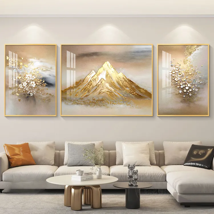 沙发背景墙繁花似锦装饰画现代轻奢客厅背景墙餐厅大幅抽象挂画