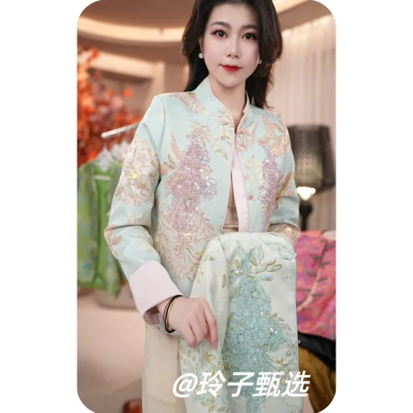 春季新款外套女时尚显瘦气质网红短款复古中式中国风民族风提花