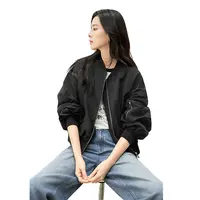 对白美式高级感棒球服外套时髦宽松休闲短款夹克DYZB-EDW138