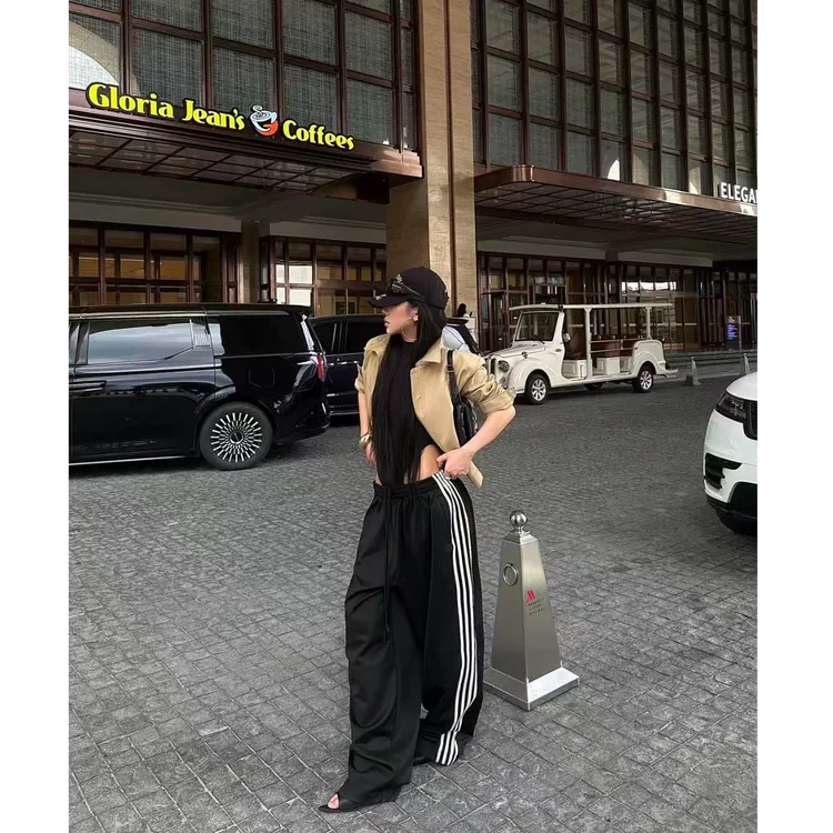 美式复古时尚高级感短外套秋季新款收腰上衣配显瘦休闲裤子套装