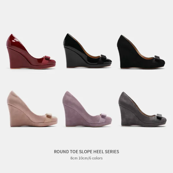 Cihi'BOWKNOT HEELS'坡跟定制圆头蝴蝶结单鞋系列