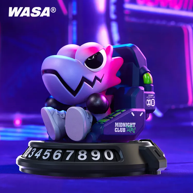 WASA变色龙车载号码牌公仔潮玩摆件手办停车牌车内中控台挪车电话
