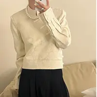 Q3349【特价-占单者限购】人丝中式风提花上衣，穿搭氛围感拉满28811