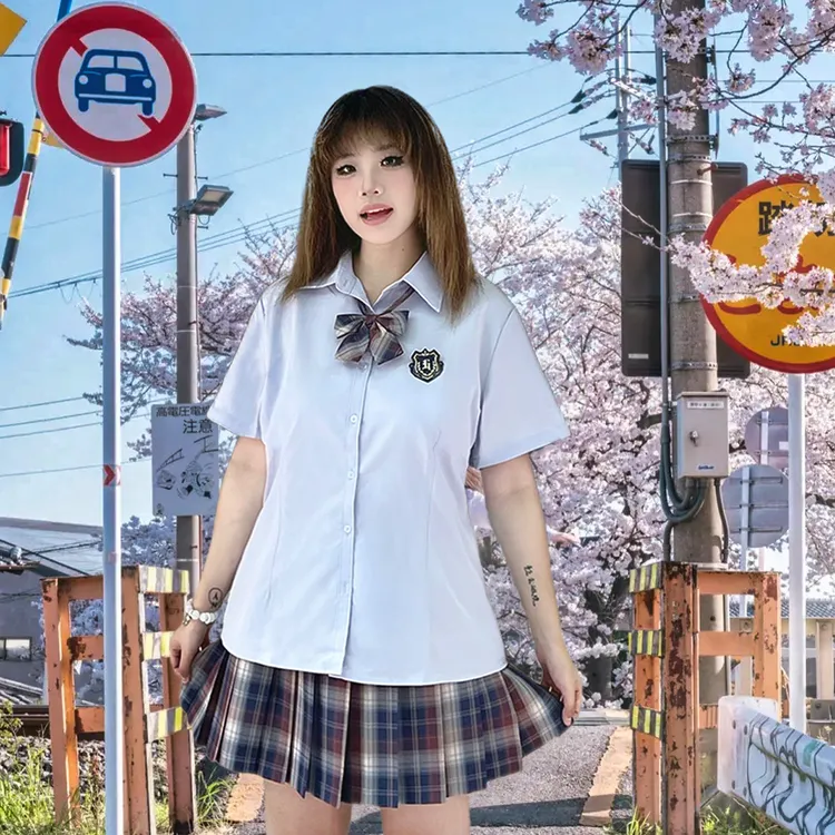 大码微胖JK学院风格子百褶半身裙短裙200斤显瘦高腰红蓝百搭裙子