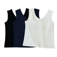 娜姐家-法式皮马棉，方领V领两面穿，背心吊带百搭女士修身显瘦外穿