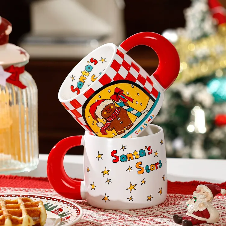 圣诞节杯子陶瓷大容量大手柄马克杯伴手礼情侣杯子高颜值女生礼物