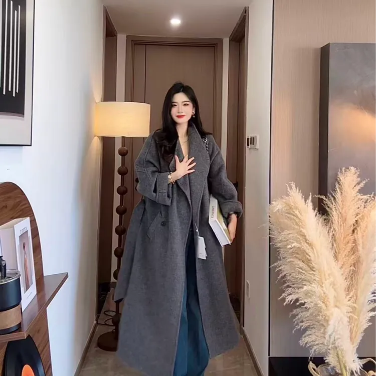 【人生大衣】插肩袖毛呢外套赫本风羊绒大衣赫本风秋冬中长款-25813