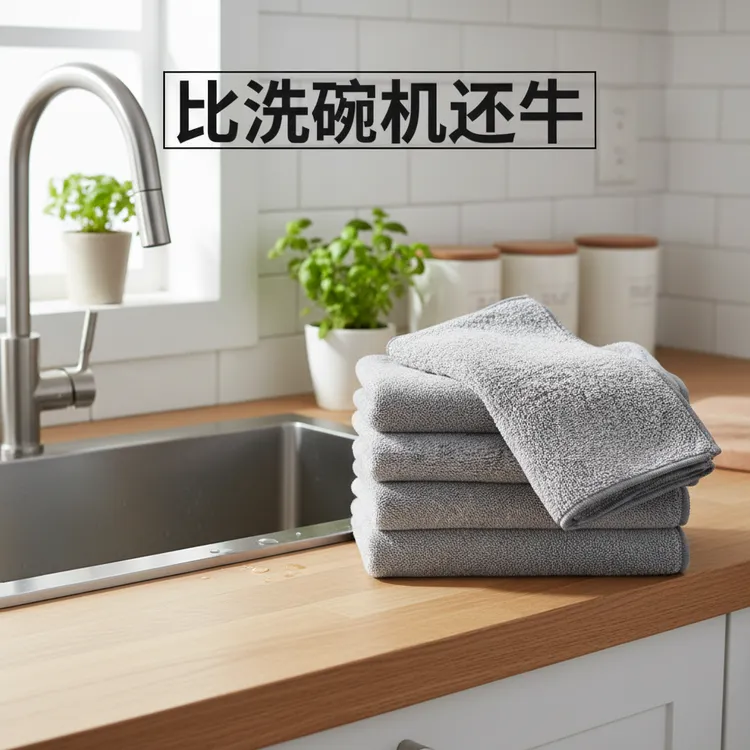 竹炭抹布加厚吸水不易沾油洗碗巾细纤维厨房清洁洗碗布百洁布