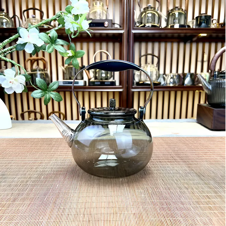 加厚耐热玻璃沸水壶家用简约大容量煮茶壶复古日式煮水泡壶