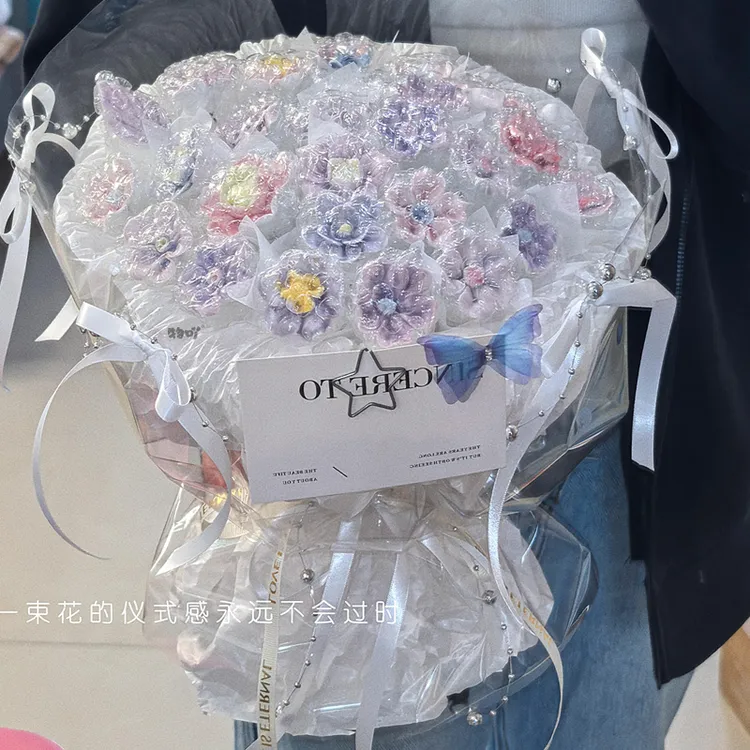 创意景德镇陶瓷花束成品仿真花泡泡花束生日礼物送女朋友闺蜜礼品