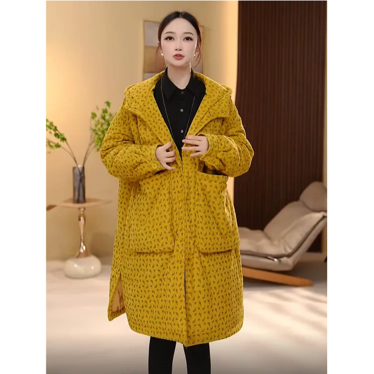 网红爆款2025新款时尚气质百搭宽松显瘦轻奢洋气碎花棉衣外套女士