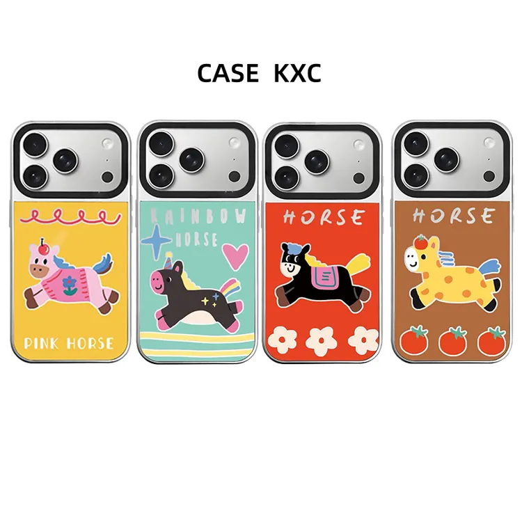 超高版电镀独家模具奶油金属工艺新年小马系列iPhone12-17promax