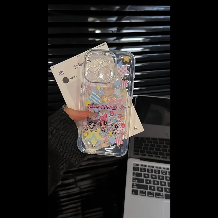 多巴胺星星飞天小女警适用于iPhone16promax苹果15p手机壳14p13