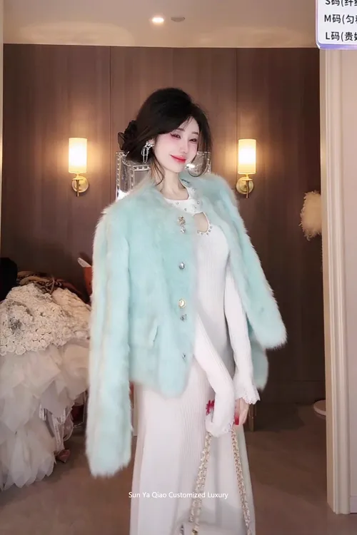 【雅乔定制】梦幻岛 进口托斯卡纳皮毛一体草草外套DYJJ-24110658